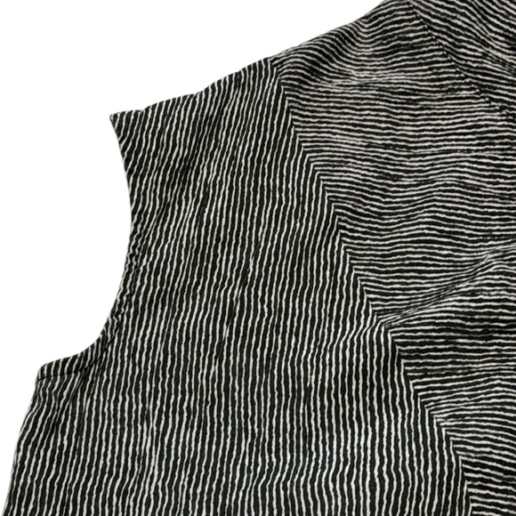 Niche Nilgun Derman Cap Sleeve Boxy Blouse M Black White Ridge Stripe Lagenlook - Picture 4 of 7